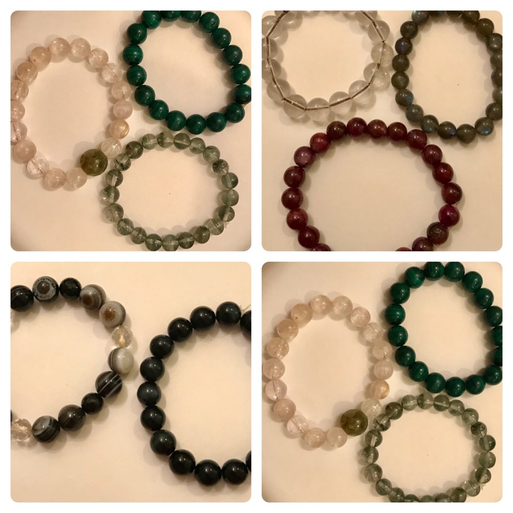 Genuine gemstone stretch bracelets